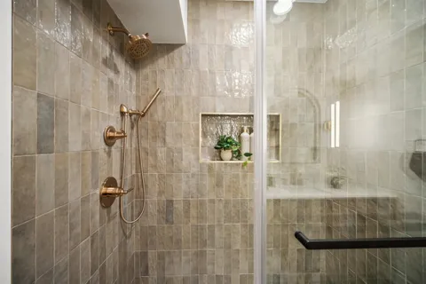 a bathroom with a shower