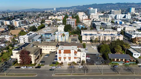 an aerial view of city