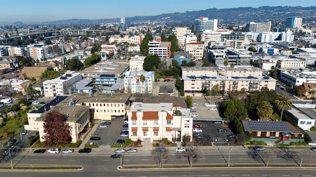 an aerial view of city