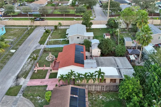 an aerial view of multiple house