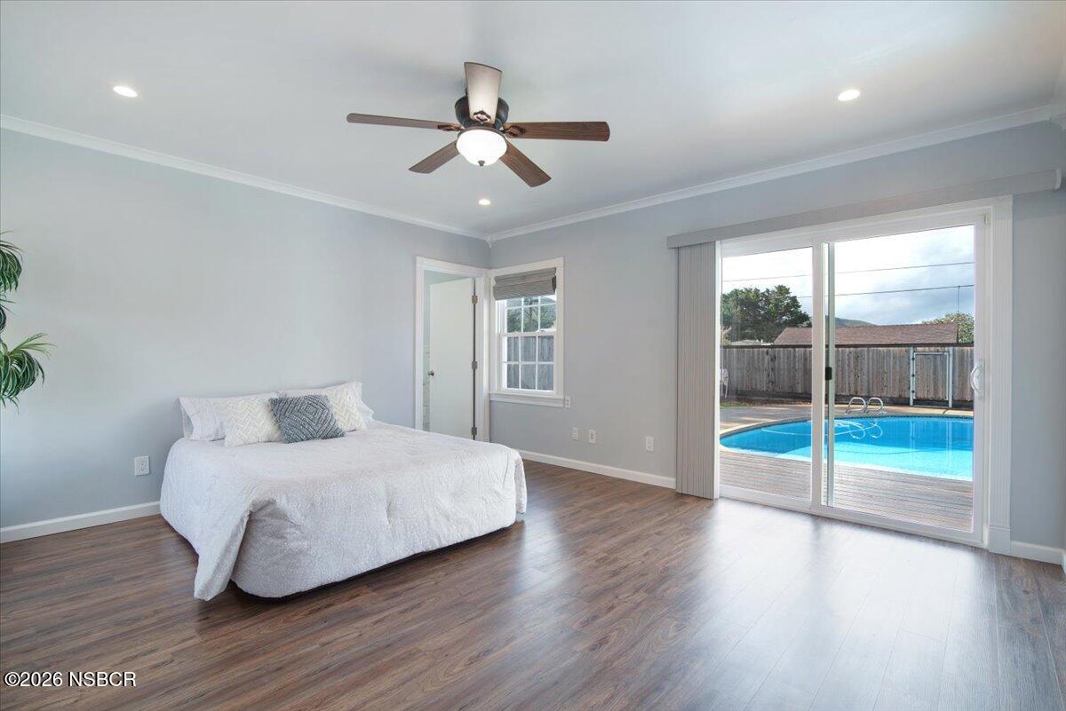 403 South M Street Lompoc, CA 93436 - Photo 15 of 33 Primary bedroom with view of the pool