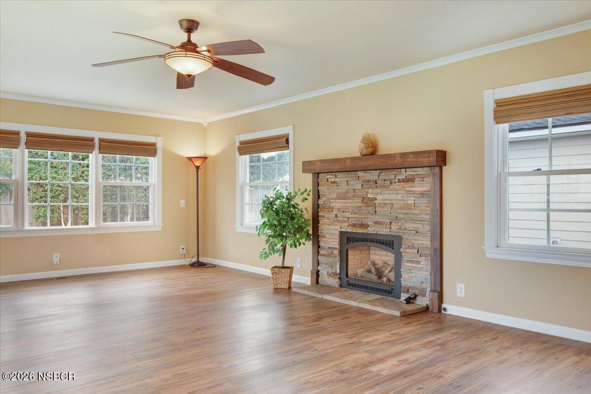 403 South M Street Lompoc, CA 93436 - Photo 2 of 33 Living room with direct vent fireplace