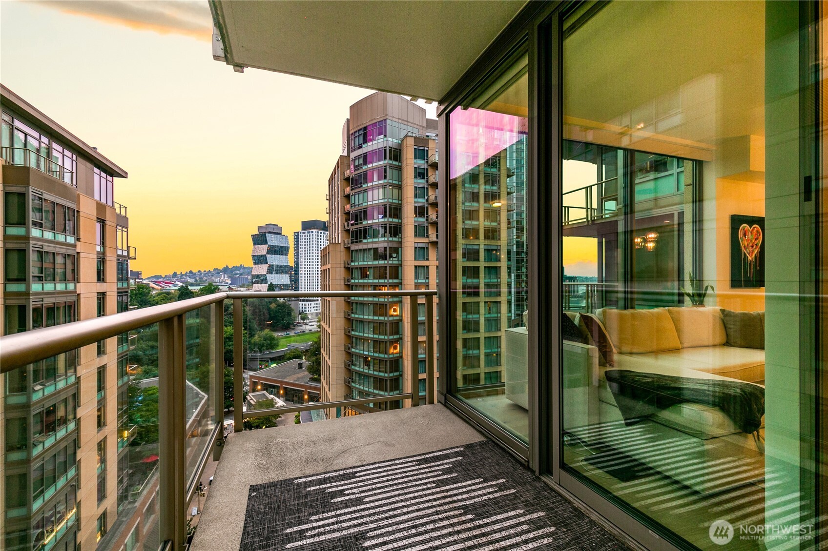 910 Lenora Street, Unit S1009 Seattle, WA 98121 - Photo 24 of 35 a balcony view with a glass door