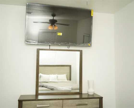 a bathroom with a mirror