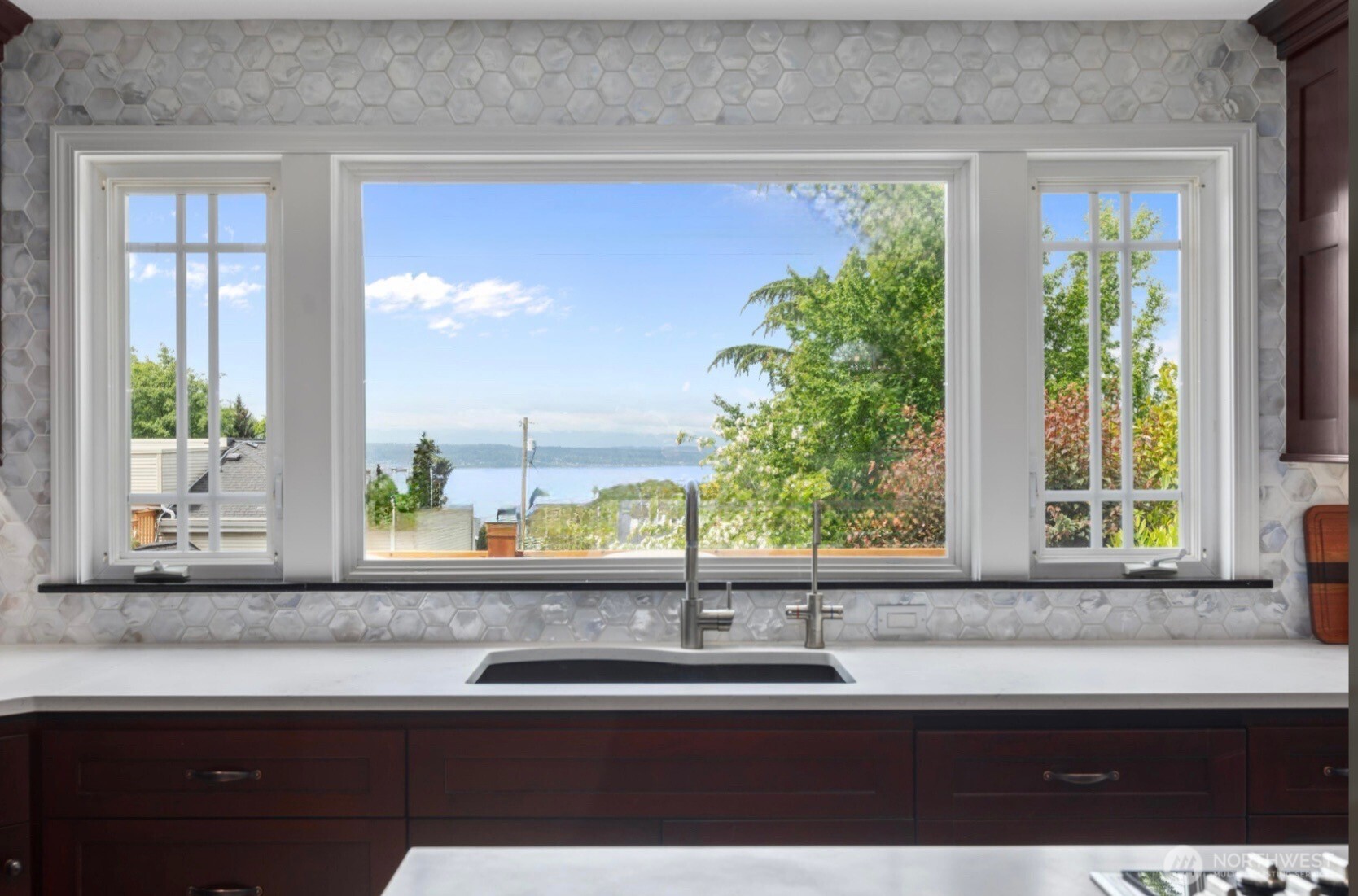 11404 239th Place Southwest Woodway, WA 98020 - Photo 5 of 40 a view of a window in a kitchen