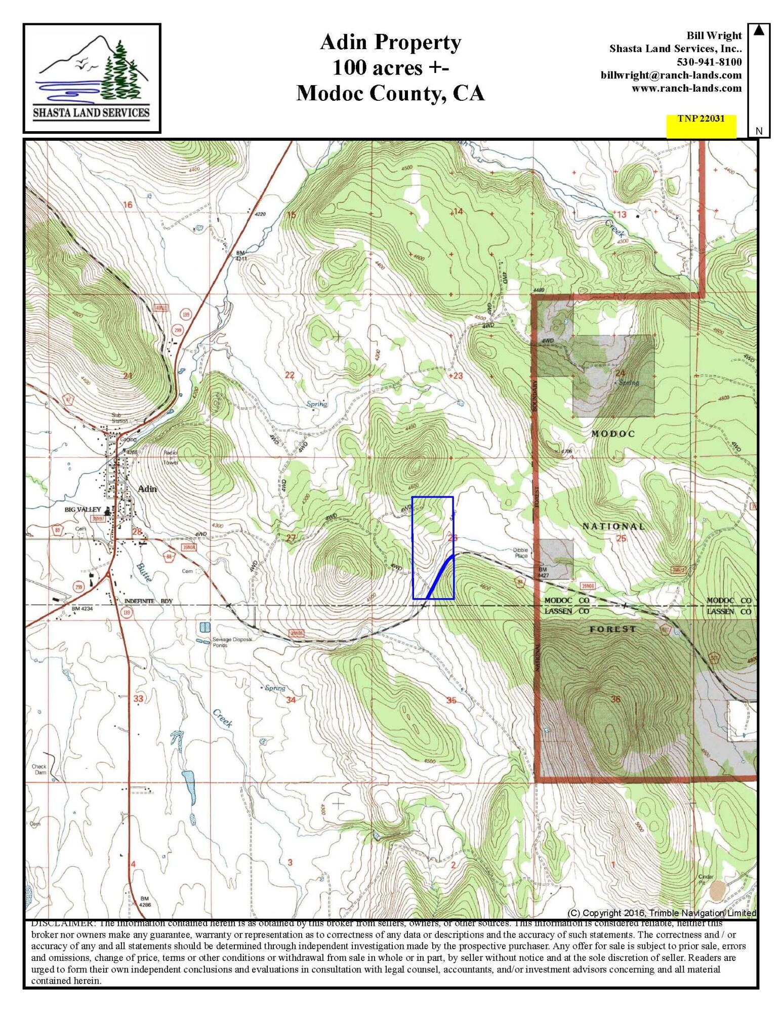 88 Co Road Adin, CA 96006 - Photo 2 of 16 4 - 100 ac Adin Gen Location Topo 8x11