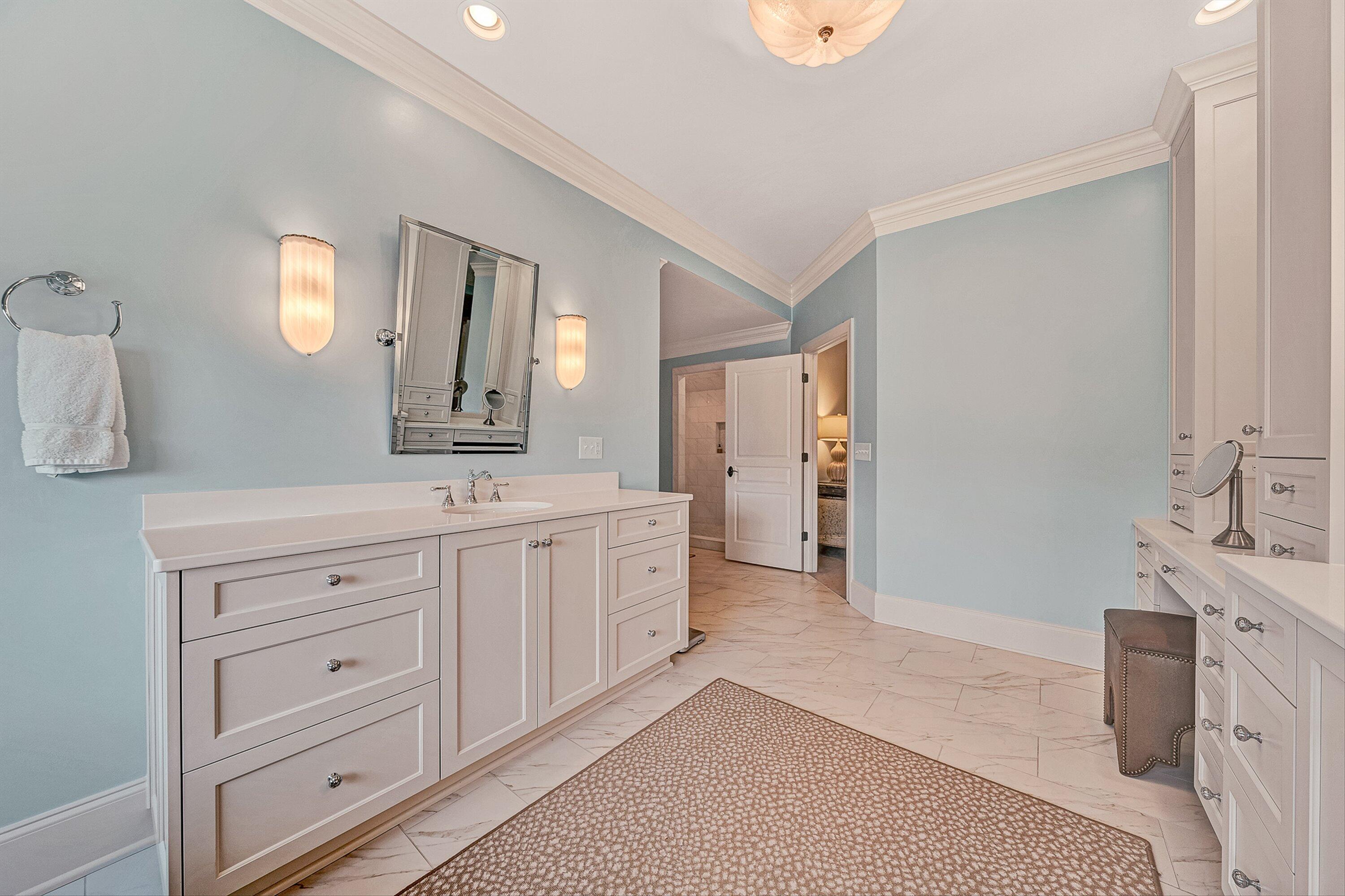 5464 Ridgelea Estates Drive Roanoke, VA 24018 - Photo 49 of 85 a spacious bathroom with a double vanity sink and a mirror