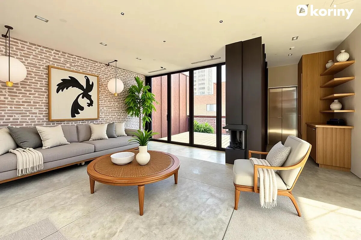 75 Warren Street Brooklyn, NY 11201 - Photo 34 of 39 a living room with furniture and a large window