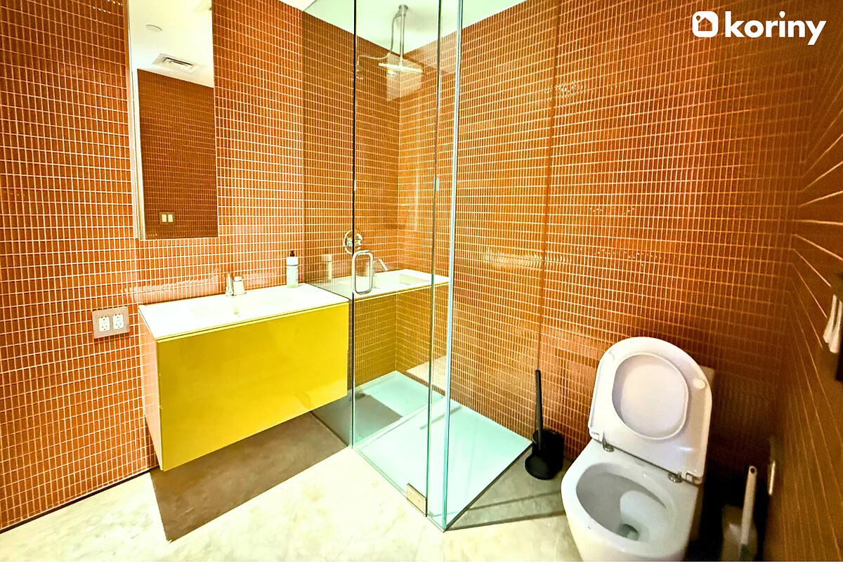 75 Warren Street Brooklyn, NY 11201 - Photo 7 of 39 a bathroom with a sink mirror vanity and toilet