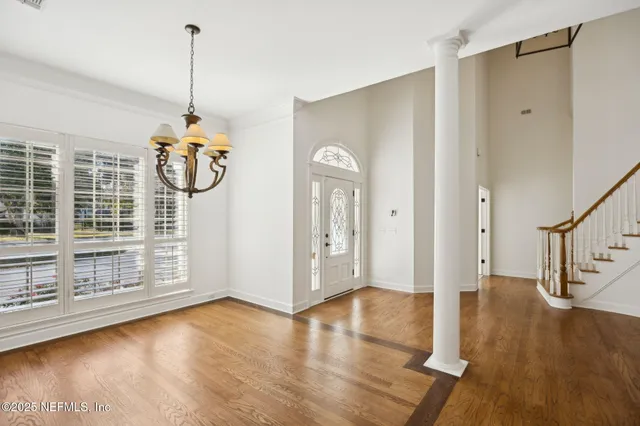 a view of a lake with a houses