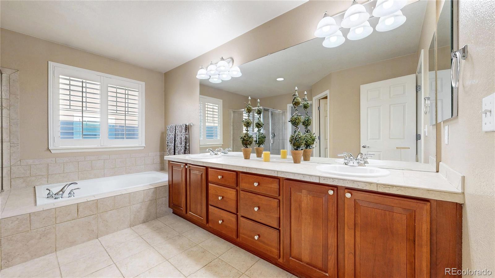 10797 Hickory Ridge Street Highlands Ranch, CO 80126 - Photo 15 of 42 a bathroom with a tub sink and mirror