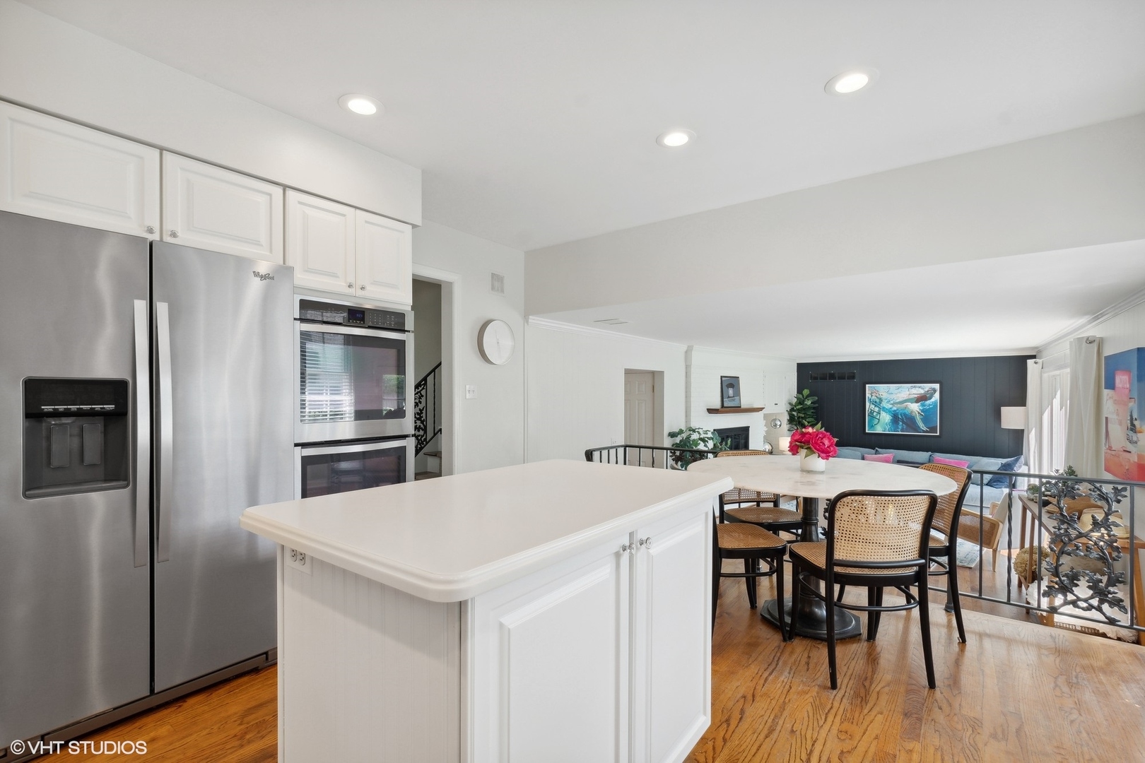 845 Forest Hill Road Lake Forest, IL 60045 - Photo 12 of 41 a kitchen with a table chairs refrigerator and microwave
