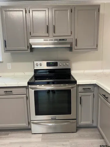 a stove top oven sitting inside of a kitchen