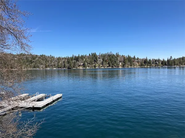 a view of a lake with houses