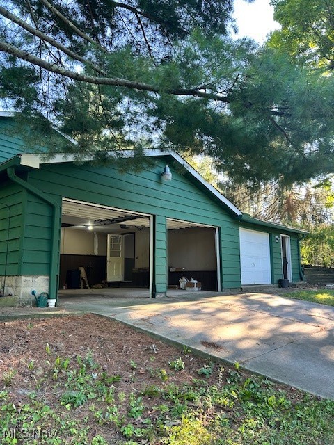 View of garage