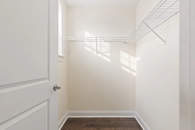 a view of a room with racks on the wall