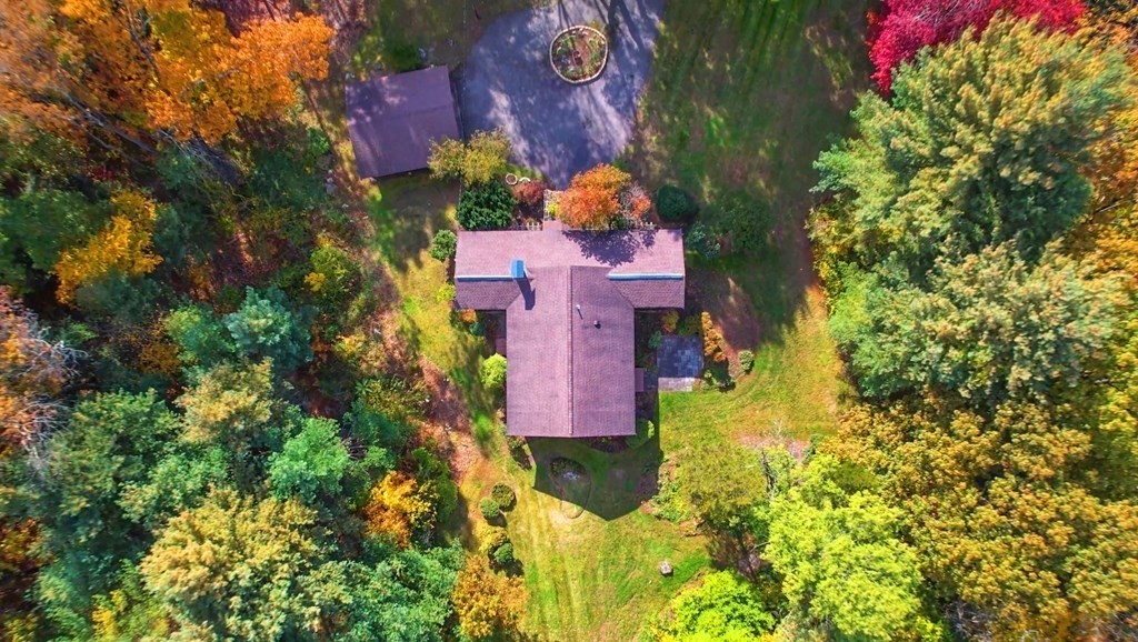 12 Ellis Road Weston, MA 02493 - Photo 38 of 42 an aerial view of residential house with outdoor space and trees all around