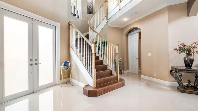 a view of an entryway with staircase