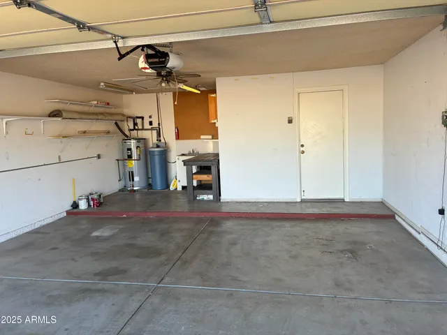 a view of a garage