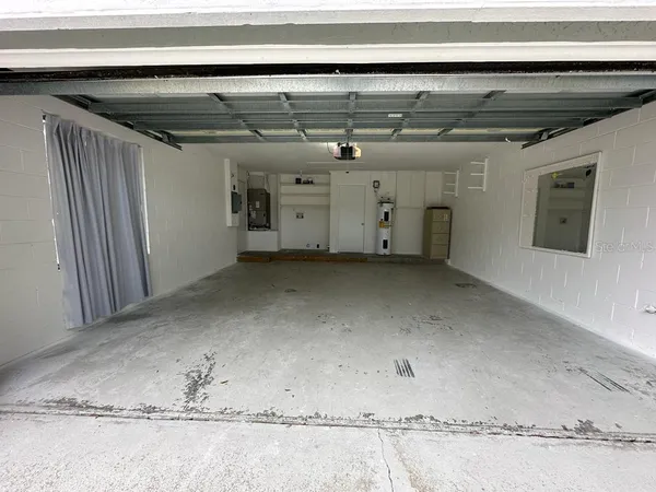 a view of a garage