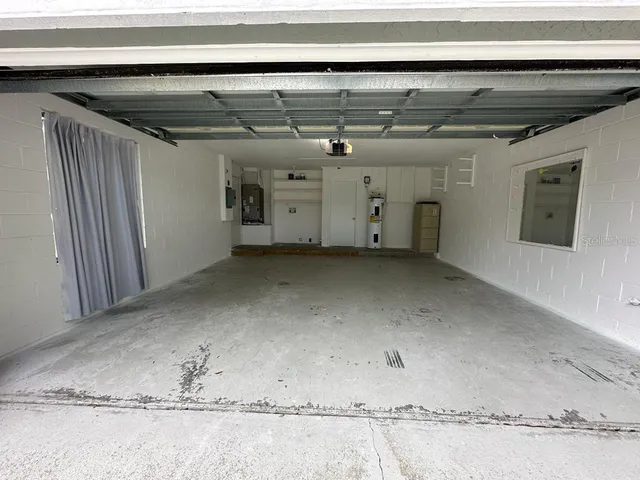 a view of a garage