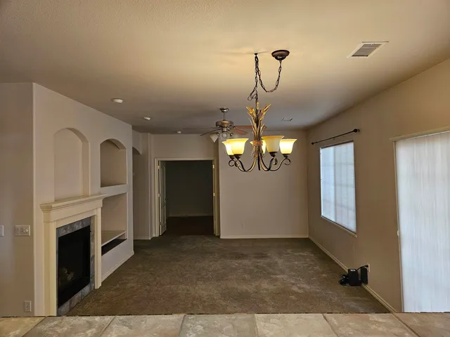 a view of a livingroom with a fireplace