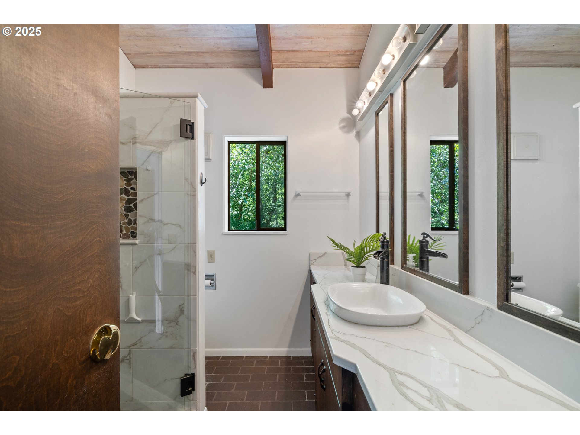 56100 High Point Road Otis, OR 97368 - Photo 23 of 47 a bathroom with a sink vanity granite and a mirror