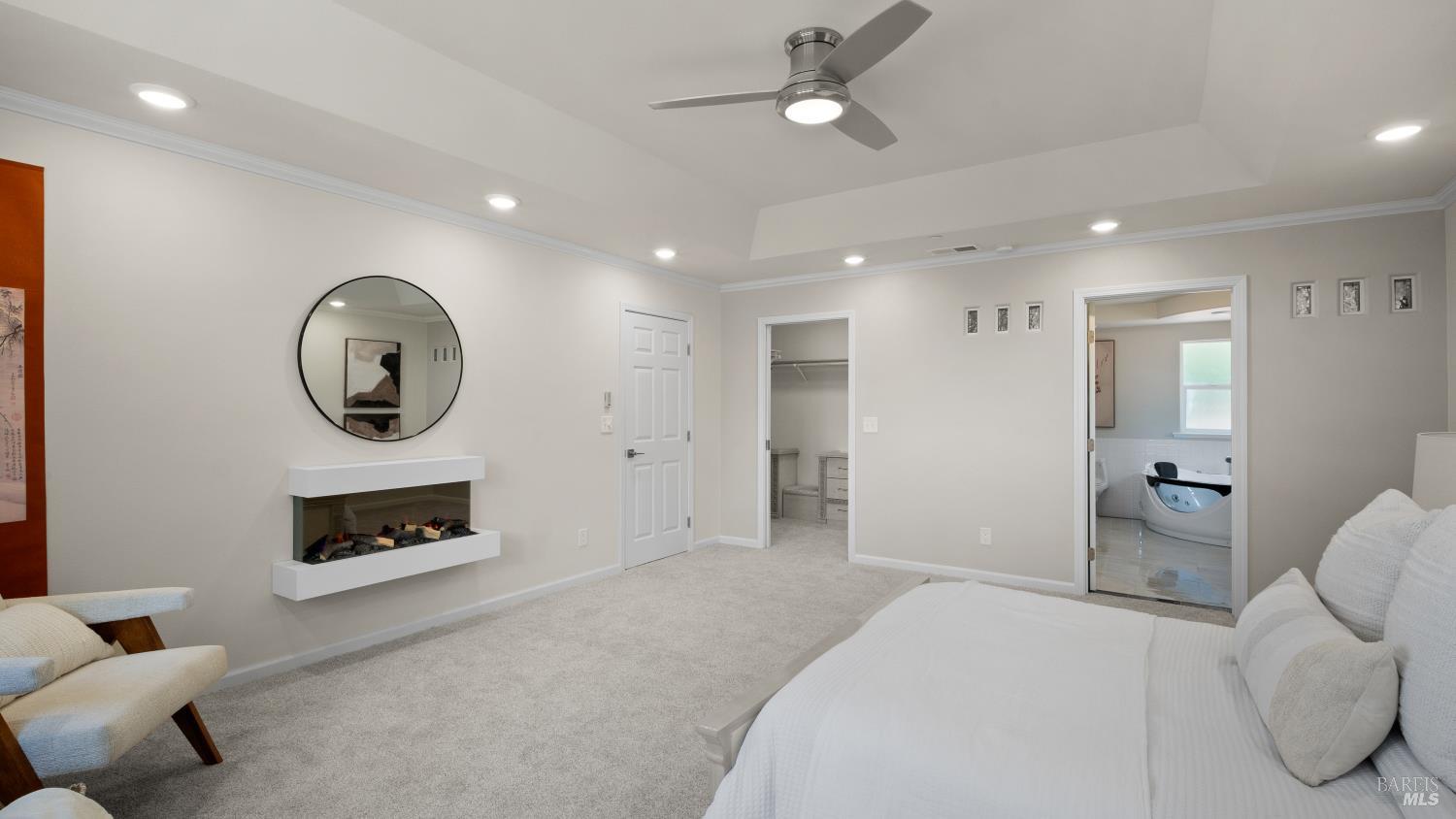 17867 Deer Hill Road Hidden Valley Lake, CA 95467 - Photo 38 of 53 a bedroom with a bed and a fireplace