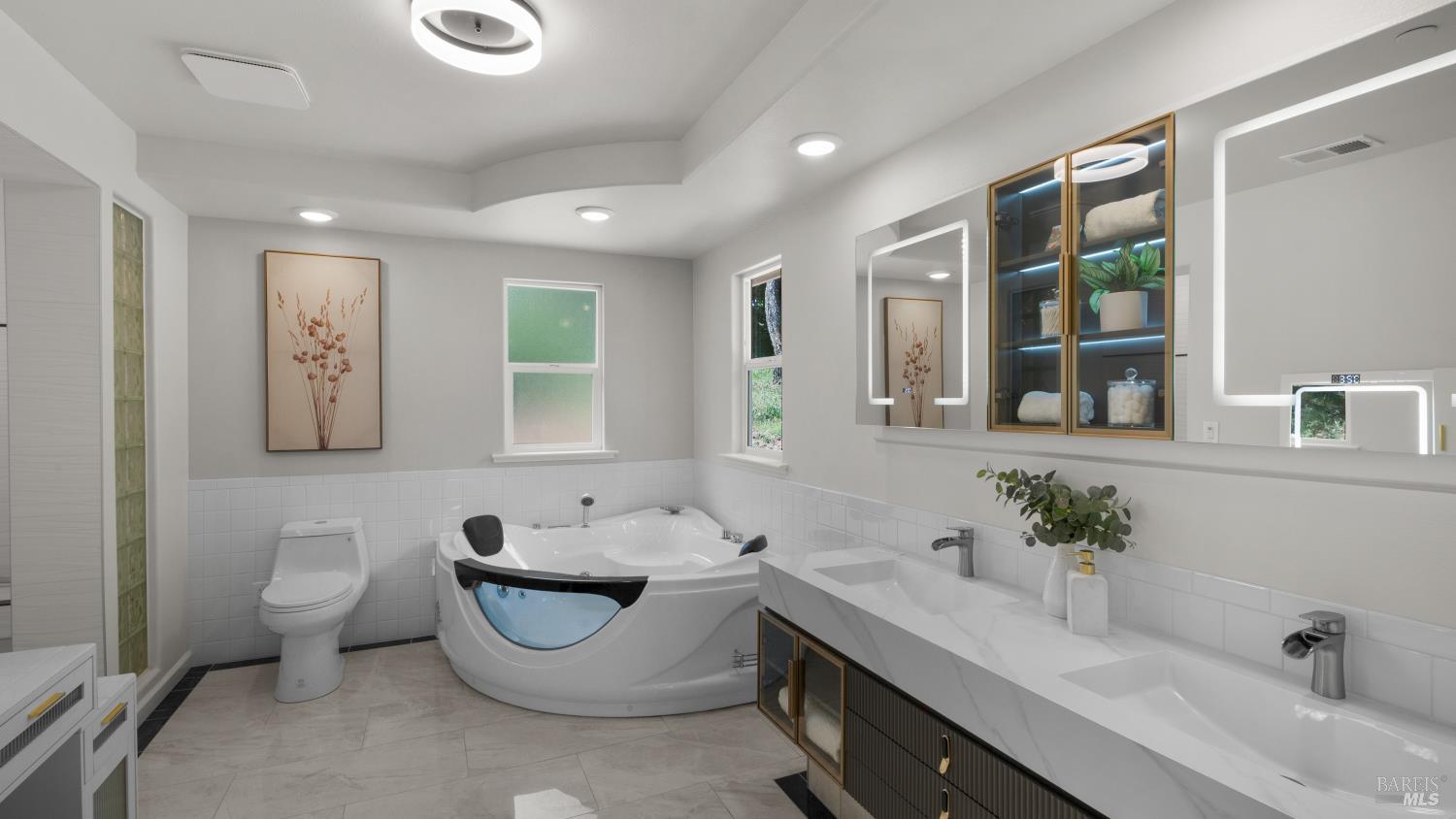 17867 Deer Hill Road Hidden Valley Lake, CA 95467 - Photo 41 of 53 a bathroom with a toilet sink and mirror