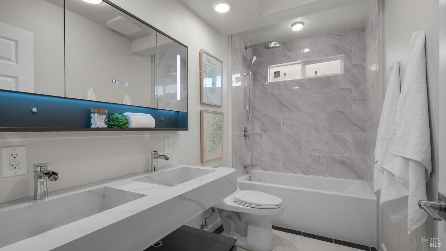 17867 Deer Hill Road Hidden Valley Lake, CA 95467 - Photo 48 of 53 a bathroom with a sink a toilet and shower