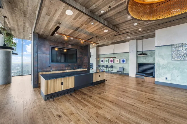 a large room with wooden floor