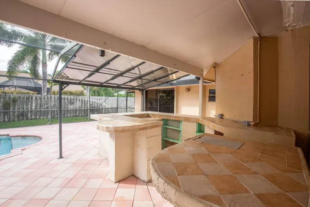 a bathroom with a sink and mirror