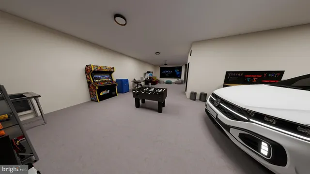 a view of a livingroom with furniture and staircase