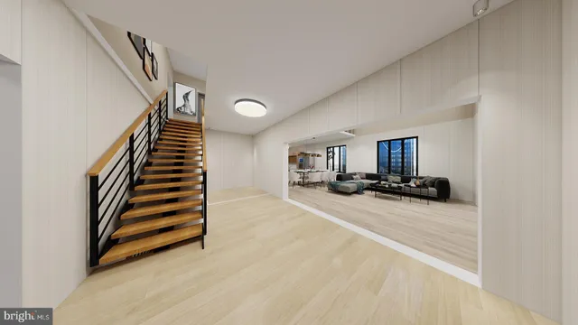 a living room with furniture