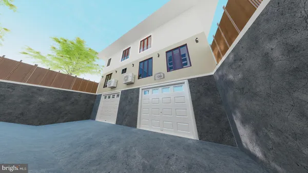 a front view of a house with large windows