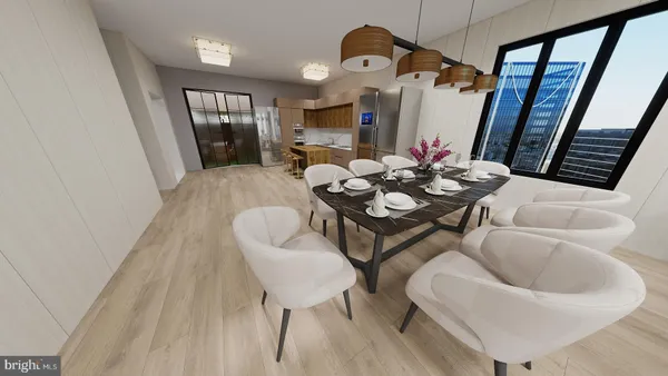 a living room with lots of furniture and a book shelf