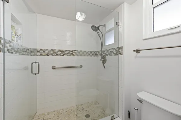 a bathroom with a shower