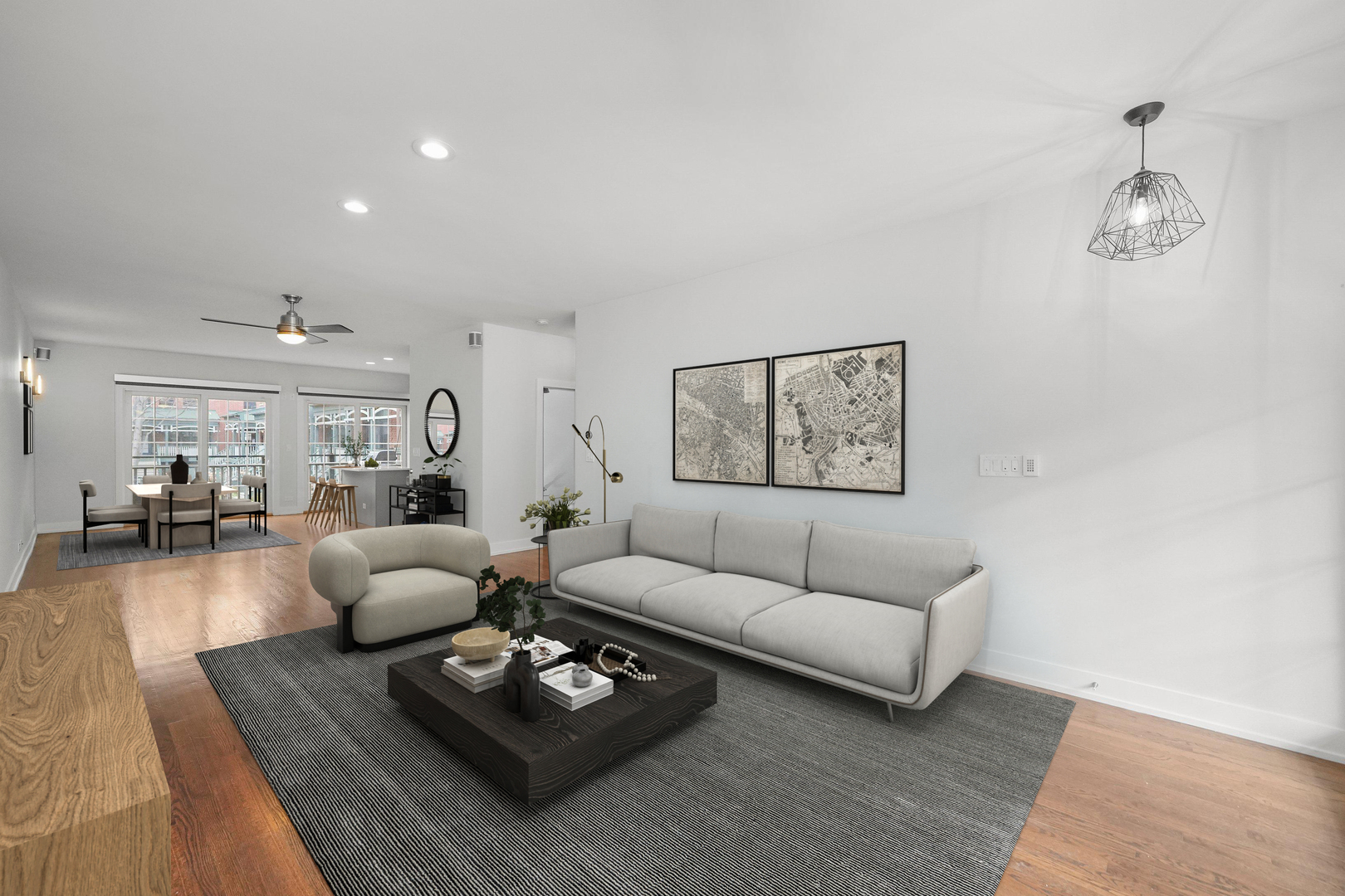 1026 West Monroe Street Chicago, IL 60607 - Photo 2 of 30 a living room with furniture and a wooden floor