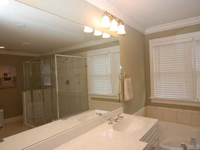 5313 Levering Mill Road Apex, NC 27539 - Photo 9 of 12 a bathroom with a bathtub and a sink
