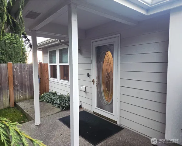 a view of front door and porch