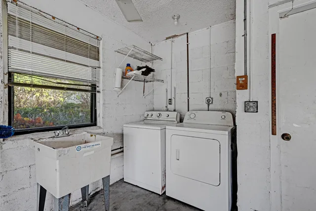 an aerial view of a house with a garden