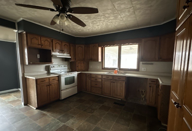 411 South Dean Street Royalton, IL 62983 - Photo 8 of 18 a kitchen with a sink cabinets stainless steel appliances and a large window