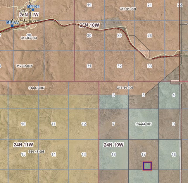 40-acres Nelson Road Seligman, AZ 86337 - Photo 2 of 5 Assessor's Parcel Map. Displaying property boundaries and identification numbers
