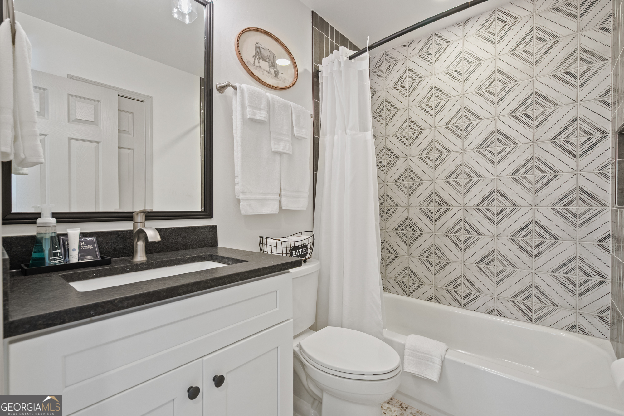 17 North Wesley Ridge Adairsville, GA 30103 - Photo 18 of 30 a bathroom with a granite countertop sink mirror vanity and toilet