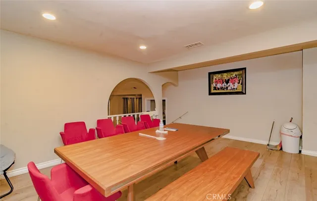 a living room with a table