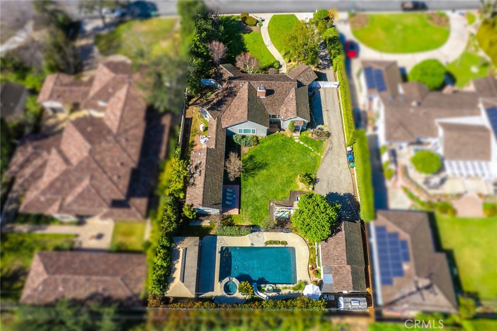 424 North Old Ranch Road Arcadia, CA 91007 - Photo 8 of 10 an aerial view of a house with a swimming pool