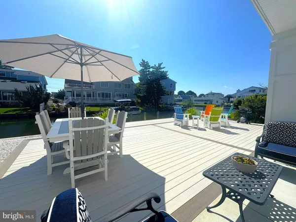 an outdoor space with seating