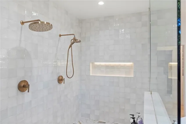 a swimming pool with outdoor seating and yard