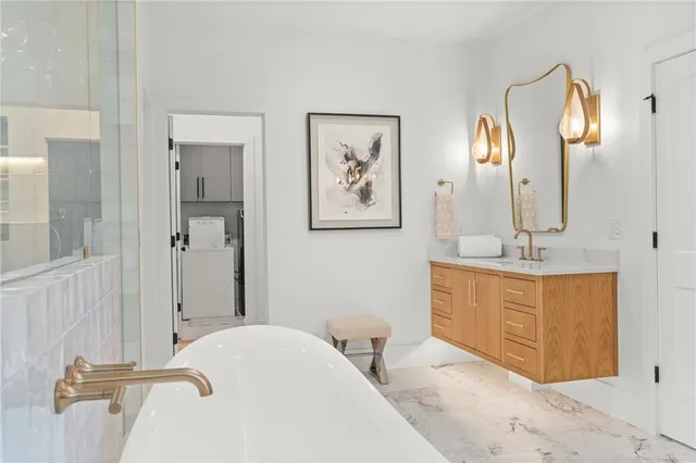 a view of house with backyard porch and entertaining space