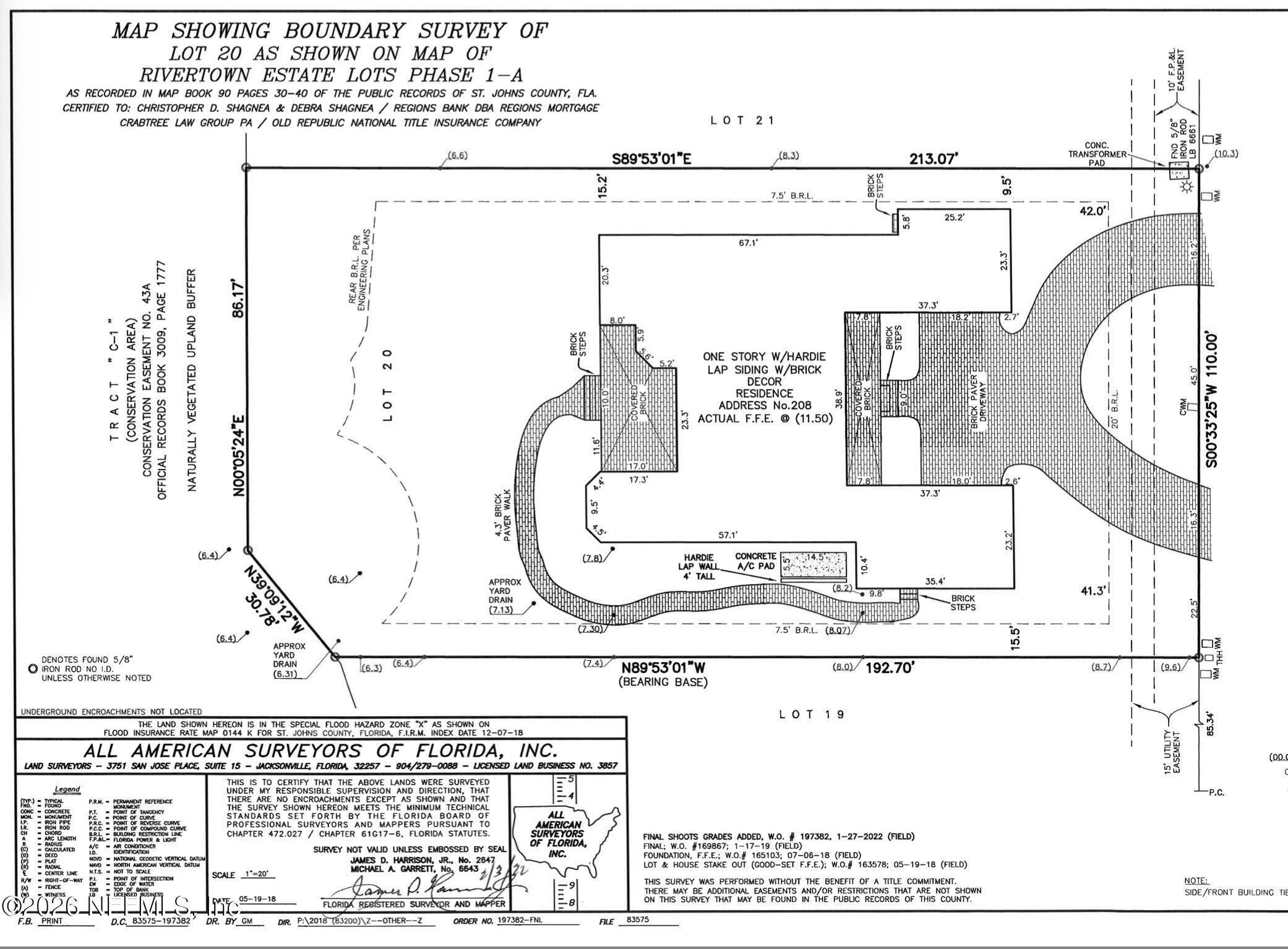208 Fells Cove St. Johns, FL 32259 - Photo 99 of 100 Lot survey